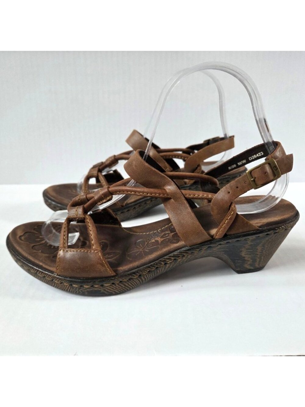 Born Sandals Womens 8 Brown Nubuck Leather Strappy Open Toe Slingback Boho